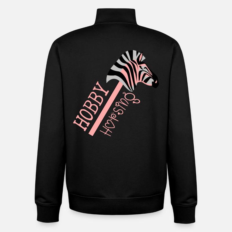 HOBBY HORSING PFERDE - ZEBRA - Unisex Organic Zip Sweatshirt von Stanley/Stella - Schwarz