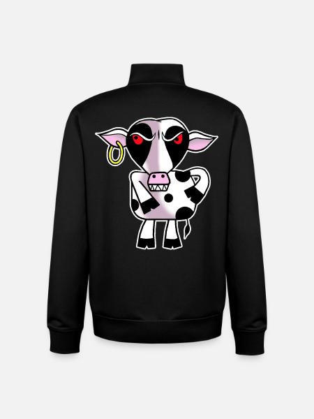 Angry cow - Unisex Organic Zip Sweatshirt by Stanley/Stella - black