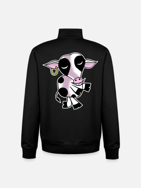 Welcoming cow - Unisex Organic Zip Sweatshirt by Stanley/Stella - black