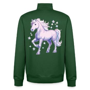 Cheval avec des étoiles - Sweat zippé unisexe en coton bio Stanley/Stella - vert bouteille - Dos - AI Model Male 185 dark (185cm)