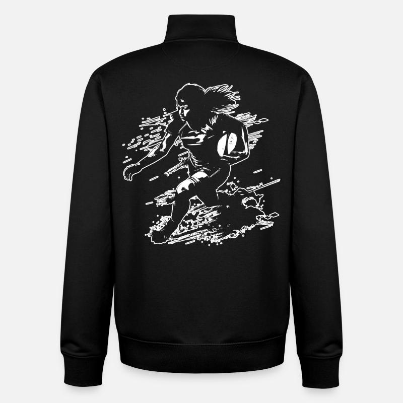 Rugbyspielerin - Unisex Organic Zip Sweatshirt von Stanley/Stella - Schwarz