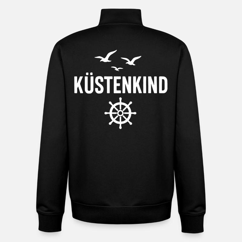 Enfant côtier - Sweat zippé unisexe en coton bio Stanley/Stella - noir