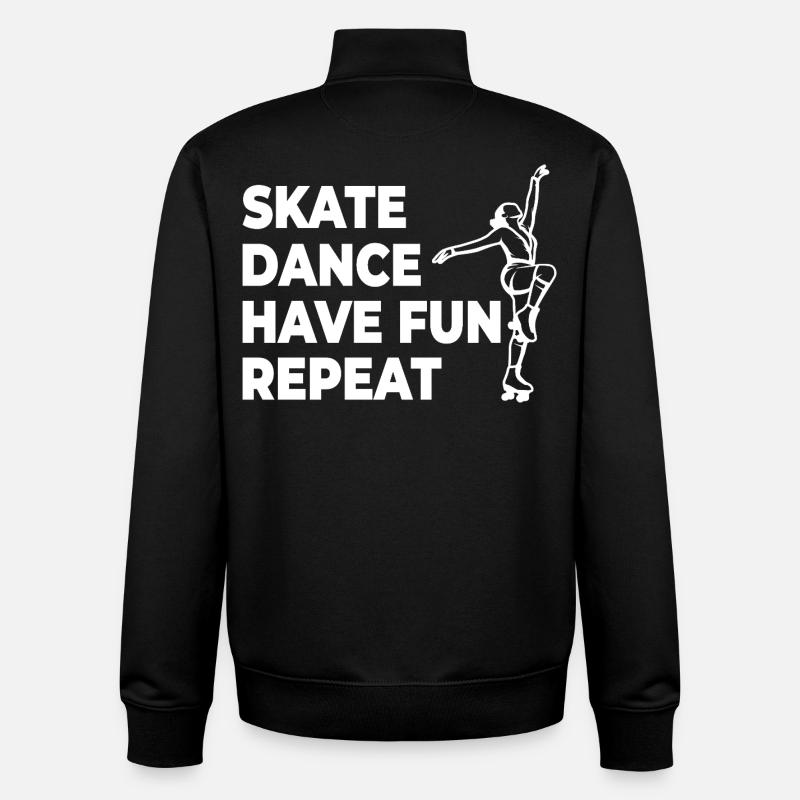 Skate Dance Have Fun Repeat - Unisex Organic Zip Sweatshirt by Stanley/Stella - black