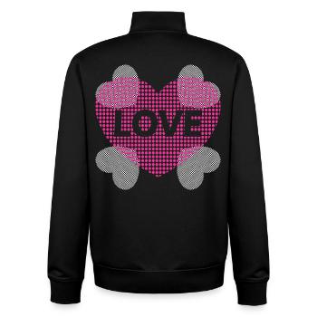 Herz mit Love. - Unisex Organic Zip Sweatshirt von Stanley/Stella - Schwarz - Hinten - AI Model Male 185 light (185cm)