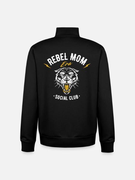 Rebellious Mamas Club Design - Unisex Organic Zip Sweatshirt by Stanley/Stella - black