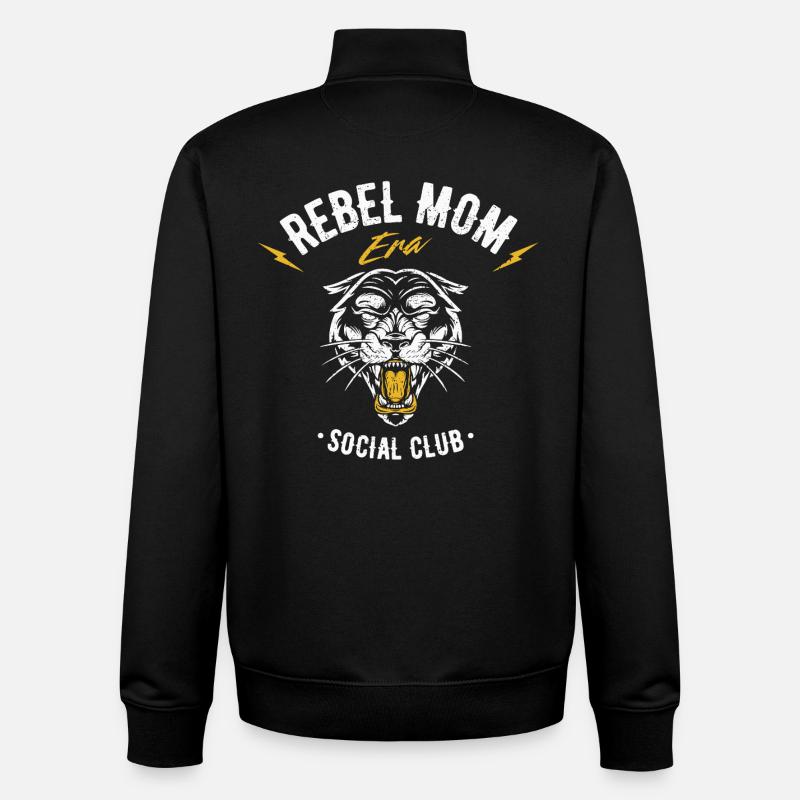 Conception de club de mamans rebelles - Sweat zippé unisexe en coton bio Stanley/Stella - noir
