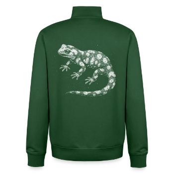 Feuersalamander - Unisex Organic Zip Sweatshirt von Stanley/Stella - Flaschengrün - Hinten - AI Model Male 185 dark (185cm)