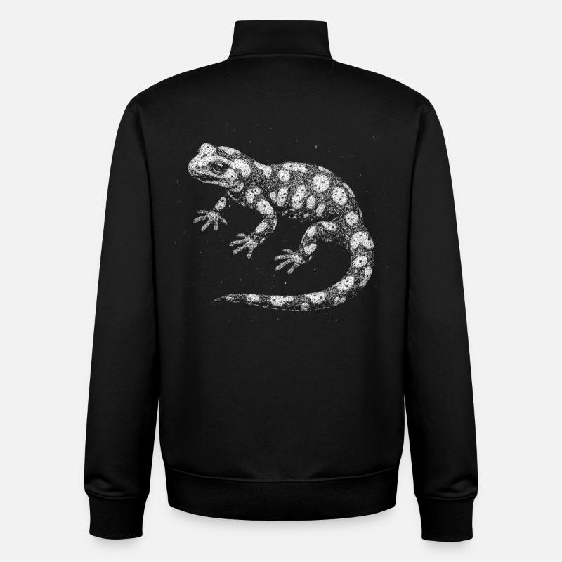 Salamandre de feu - Sweat zippé unisexe en coton bio Stanley/Stella - noir