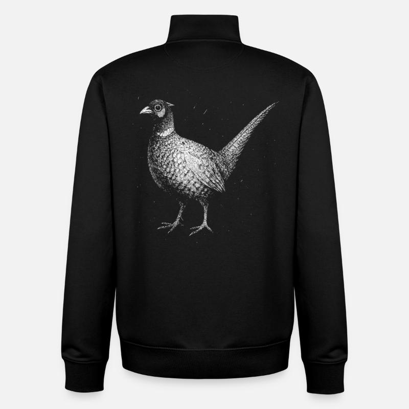 Un faisan - Sweat zippé unisexe en coton bio Stanley/Stella - noir