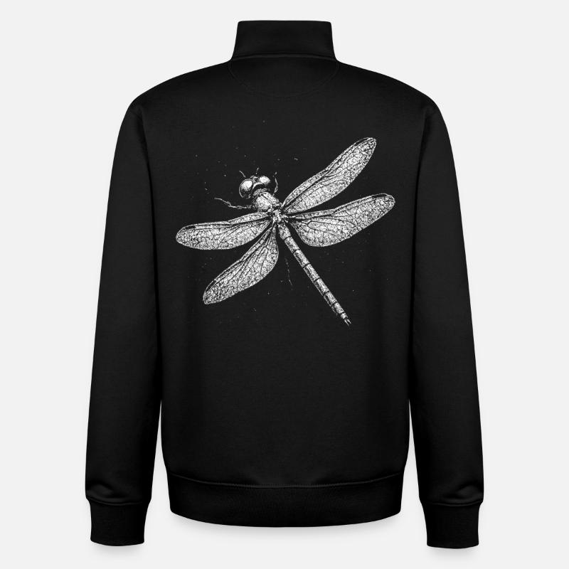 Libellule - Sweat zippé unisexe en coton bio Stanley/Stella - noir