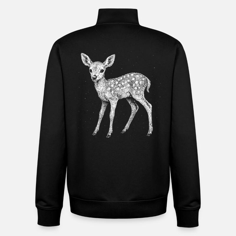 Rehkitz - Unisex Organic Zip Sweatshirt von Stanley/Stella - Schwarz