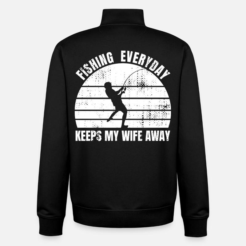 Blague du pêcheur - Sweat zippé unisexe en coton bio Stanley/Stella - noir