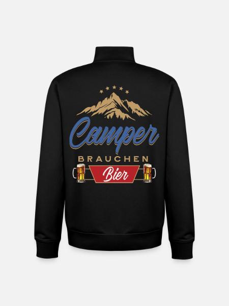 Camper brauchen Bier Campen - Unisex Organic Zip Sweatshirt von Stanley/Stella - Schwarz