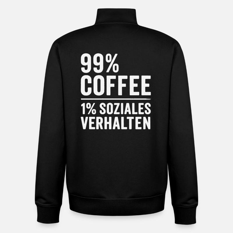 99 % Café - Sweat zippé unisexe en coton bio Stanley/Stella - noir