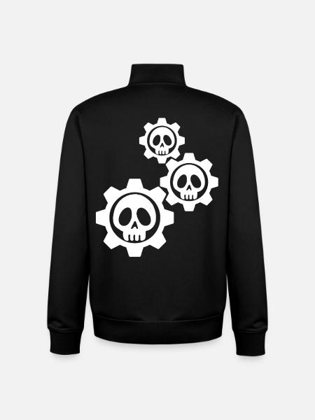 White gears and skulls - Unisex Organic Zip Sweatshirt by Stanley/Stella - black