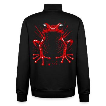 Frosch Erdbeerfrosch Roter Pfeilgiftfrosch - Unisex Organic Zip Sweatshirt von Stanley/Stella - Schwarz - Hinten - AI Model Male 185 light (185cm)