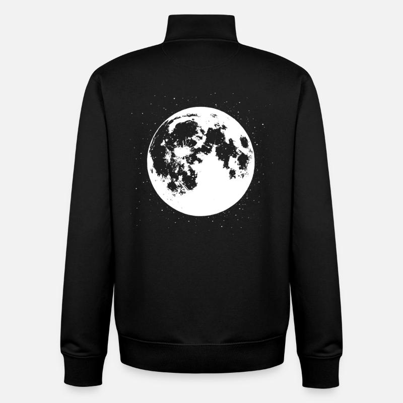 Vibrations de la pleine lune - Sweat zippé unisexe en coton bio Stanley/Stella - noir