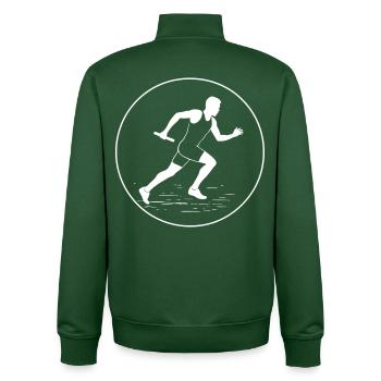 Stabübergabe im Sprint - Unisex Organic Zip Sweatshirt von Stanley/Stella - Flaschengrün - Hinten - AI Model Male 185 dark (185cm)