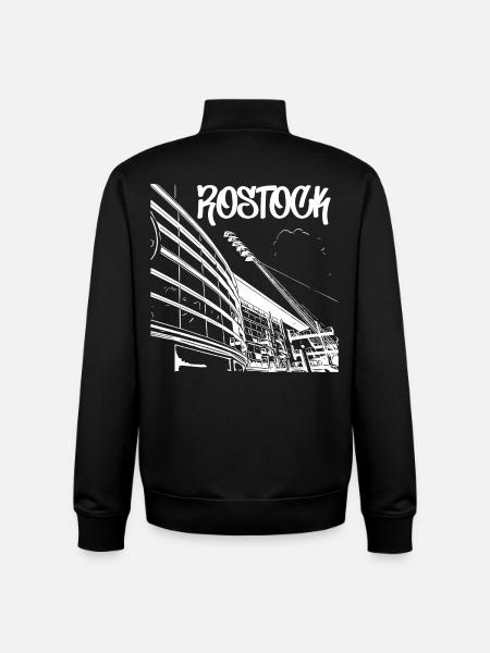 Rostock Skyline Stadium View - Unisex Organic Zip Sweatshirt by Stanley/Stella - black