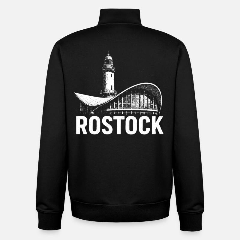 Rostock Moments - Sweat zippé unisexe en coton bio Stanley/Stella - noir