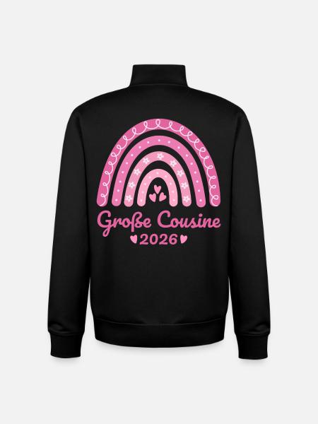 Große Cousine 2026 Regenbogen - Unisex Organic Zip Sweatshirt von Stanley/Stella - Schwarz