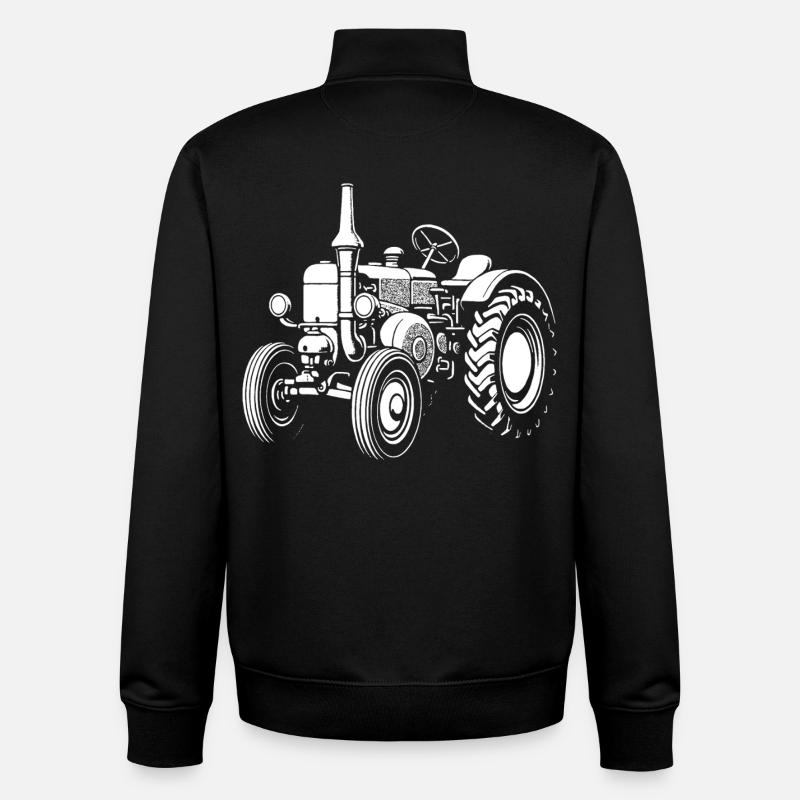 Héros nostalgique des champs - Sweat zippé unisexe en coton bio Stanley/Stella - noir