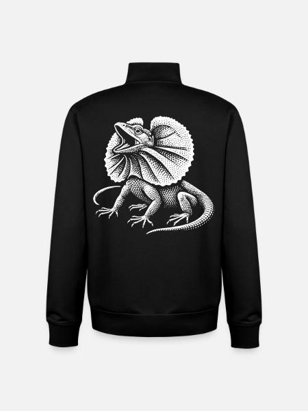 Curled Dragon Lizard - Unisex Organic Zip Sweatshirt by Stanley/Stella - black