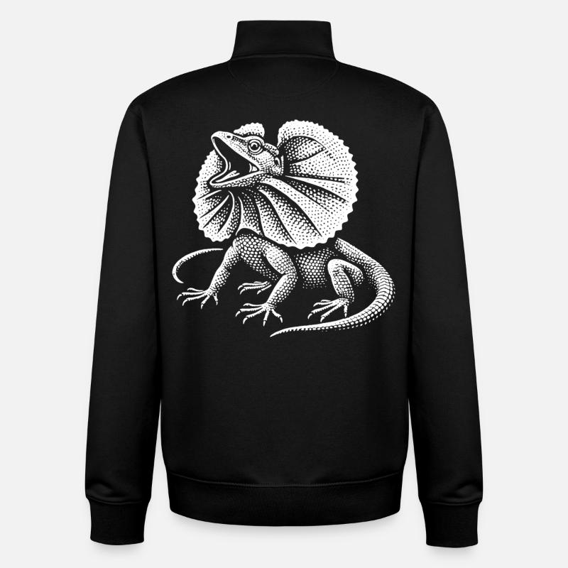 Curled Dragon Lizard - Unisex Organic Zip Sweatshirt by Stanley/Stella - black