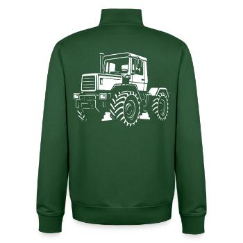Kraftprotz auf Rädern - Unisex Organic Zip Sweatshirt von Stanley/Stella - Flaschengrün - Hinten - AI Model Male 185 dark (185cm)