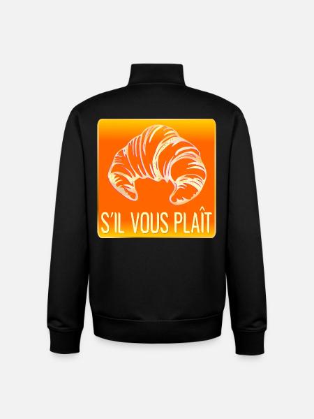 CROISSANT S'IL VOUS PLAIT - Sweat zippé unisexe en coton bio Stanley/Stella - noir