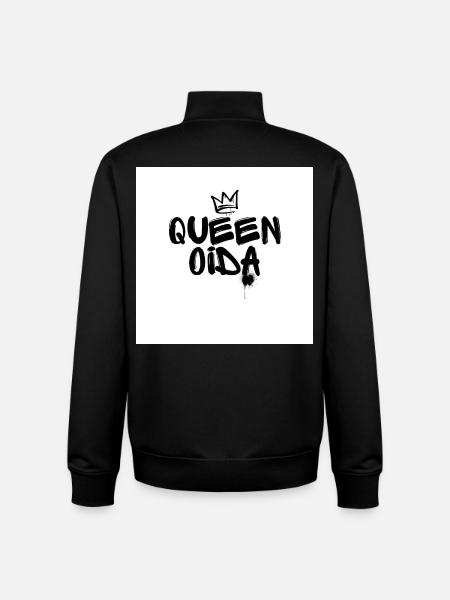 Queen oida - Viennese Sayings - Unisex Organic Zip Sweatshirt by Stanley/Stella - black