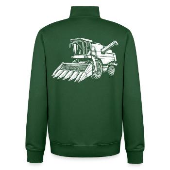 Récolteuse de maïs - Sweat zippé unisexe en coton bio Stanley/Stella - vert bouteille - Dos - AI Model Male 185 dark (185cm)
