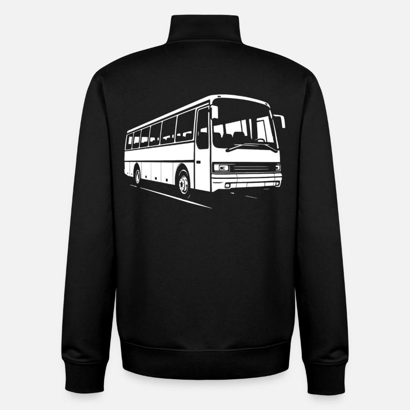 Oldschool-Fernreisebus - Unisex Organic Zip Sweatshirt von Stanley/Stella - Schwarz