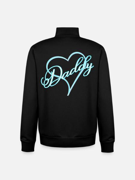 Daddy with Heart Boy Blue - Unisex Organic Zip Sweatshirt by Stanley/Stella - black