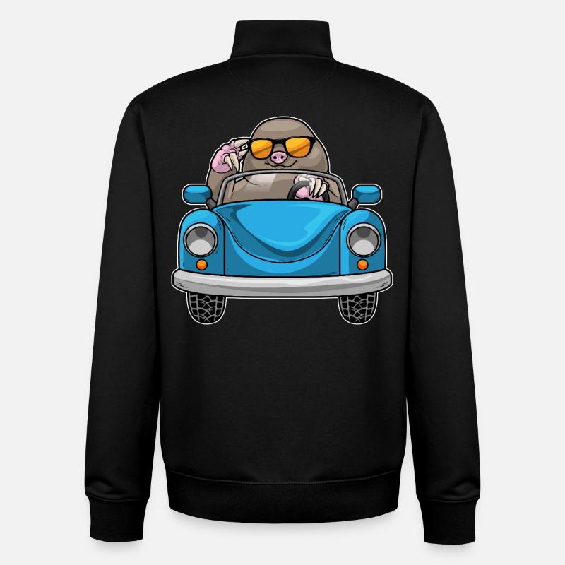 Mole Car - Unisex Organic Zip Sweatshirt by Stanley/Stella - black