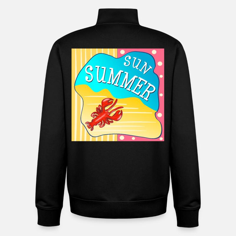 PLAGE HOMARD SOLEIL D’ÉTÉ - Sweat zippé unisexe en coton bio Stanley/Stella - noir