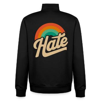Hate aber auf eine nette weise - Unisex Organic Zip Sweatshirt von Stanley/Stella - Schwarz - Hinten - AI Model Male 185 light (185cm)
