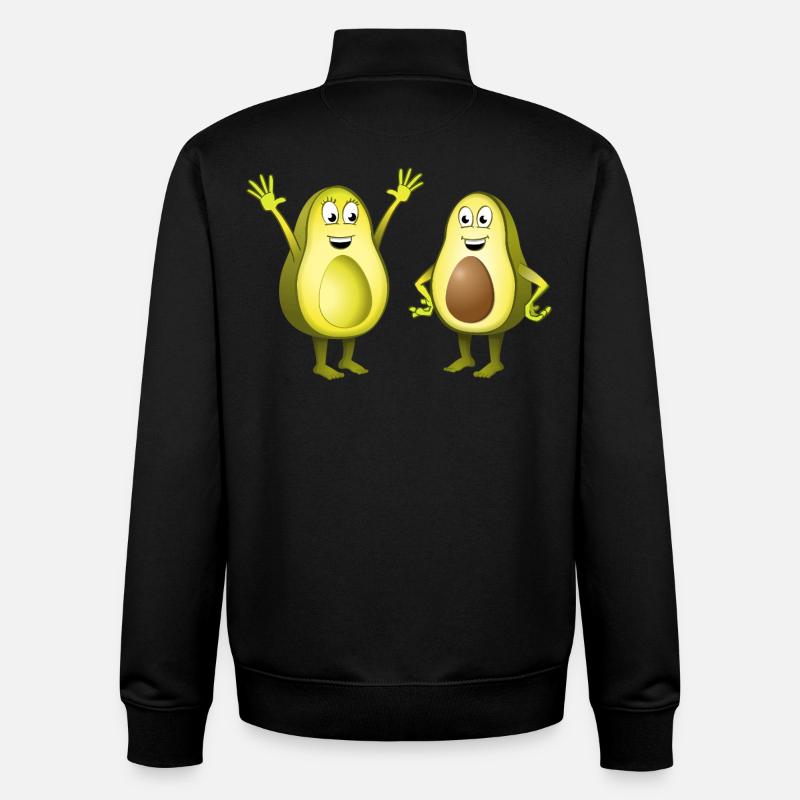Image de deux avocats joyeux - Sweat zippé unisexe en coton bio Stanley/Stella - noir