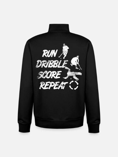 Courir, dribbler, marquer, répéter - Sweat zippé unisexe en coton bio Stanley/Stella - noir