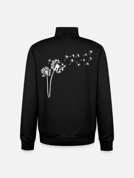 Weißer Löwenzahn im Wind - Unisex Organic Zip Sweatshirt von Stanley/Stella - Schwarz