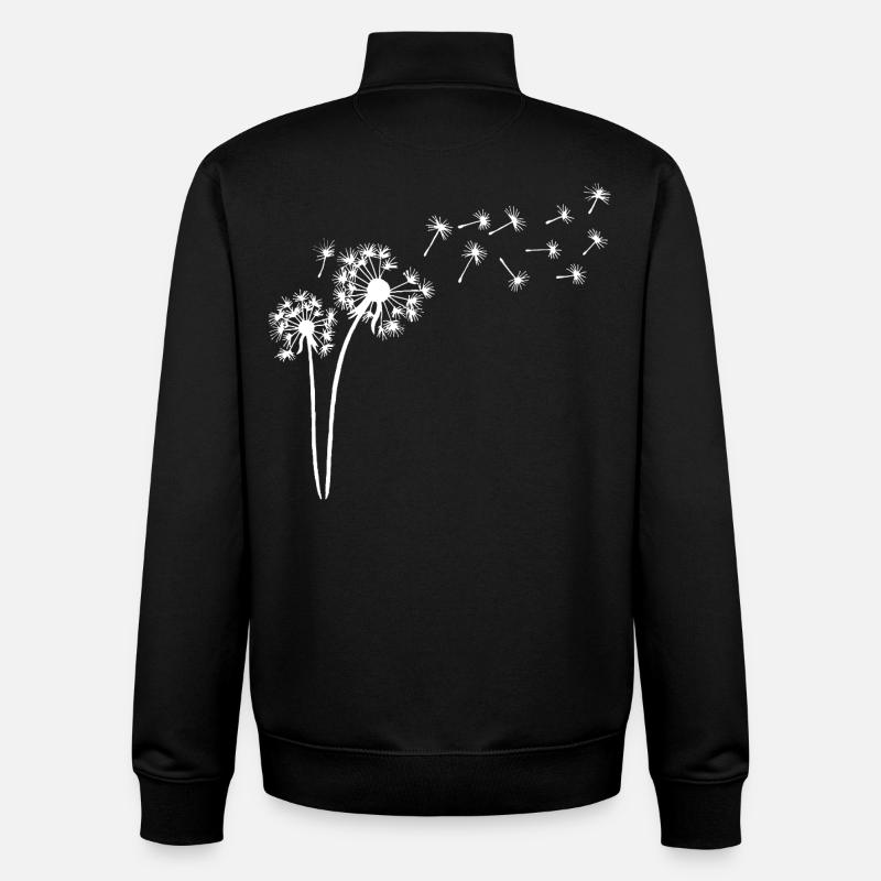 Weißer Löwenzahn im Wind - Unisex Organic Zip Sweatshirt von Stanley/Stella - Schwarz