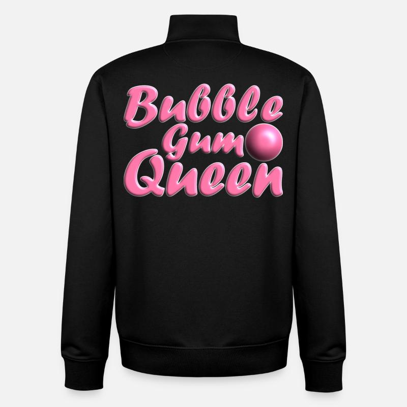 Bubblegum Queen pink - Unisex Organic Zip Sweatshirt by Stanley/Stella - black