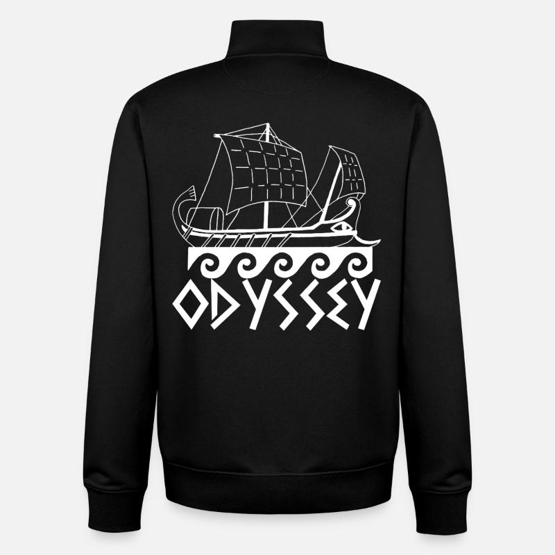 L'odyssée d'Ulysse (noir) - Sweat zippé unisexe en coton bio Stanley/Stella - noir
