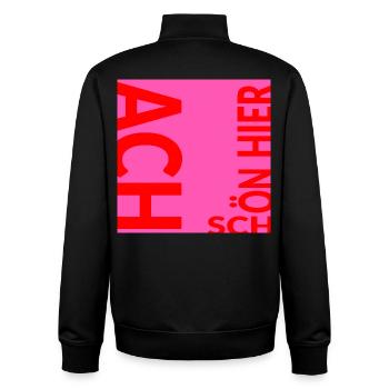 ACH SCHÖN HIER - WOHLBEFINDEN - Unisex Organic Zip Sweatshirt von Stanley/Stella - Schwarz - Hinten - AI Model Male 185 light (185cm)
