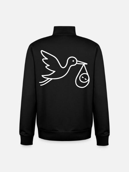 Arrivée minimale de bébé - Sweat zippé unisexe en coton bio Stanley/Stella - noir