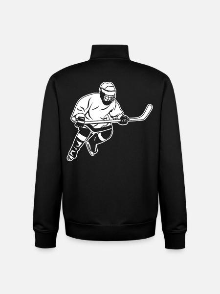 hockey player - Unisex Organic Zip Sweatshirt by Stanley/Stella - black