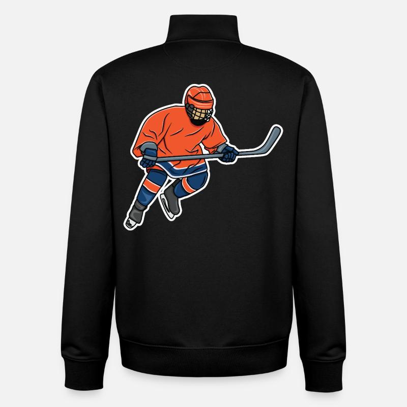 Hockey sur glace - Sweat zippé unisexe en coton bio Stanley/Stella - noir