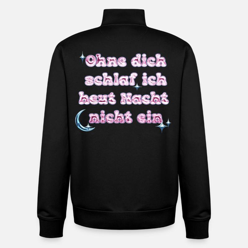 Sans toi - Conception de texte Y2K - Sweat zippé unisexe en coton bio Stanley/Stella - noir