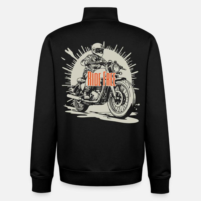 Ride Free - Unisex Organic Zip Sweatshirt by Stanley/Stella - black