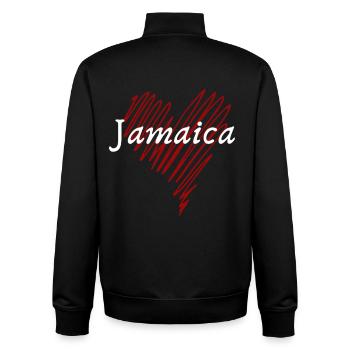 J’aime la Jamaïque, fabriquée en Jamaïque - Sweat zippé unisexe en coton bio Stanley/Stella - noir - Dos - AI Model Male 185 light (185cm)